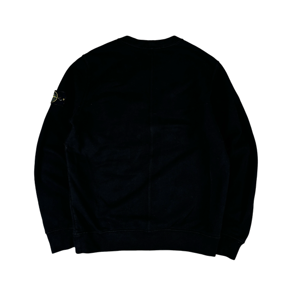 Stone Island 2021 Black Chest Pocket Jumper - Small