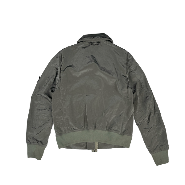 Stone Island 2008 Archive Grey Nylon Metal Bomber Jacket - L