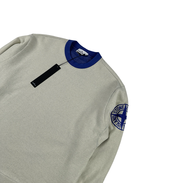 Stone Island 2021 Cotton Double Lined Ribbed Neck Embroidered Compass Jumper - Medium