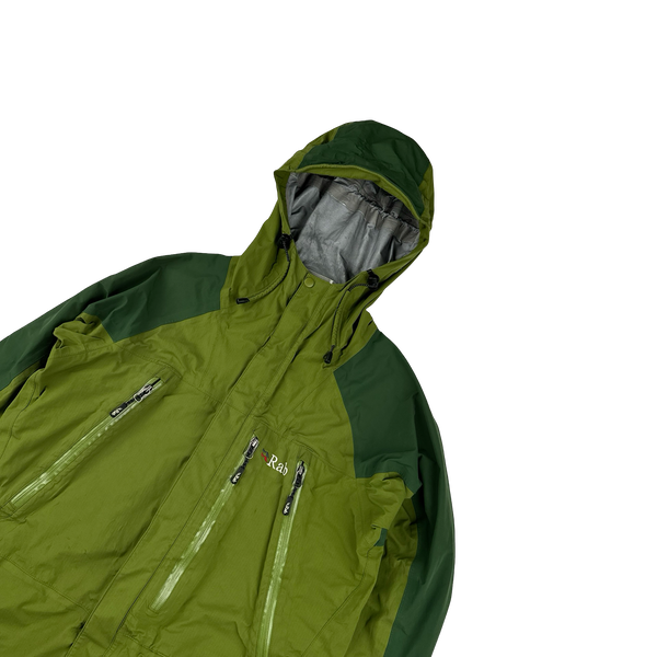 RAB Extreme Moss Green Event Zipped Waterproof Rain Jacket - Medium