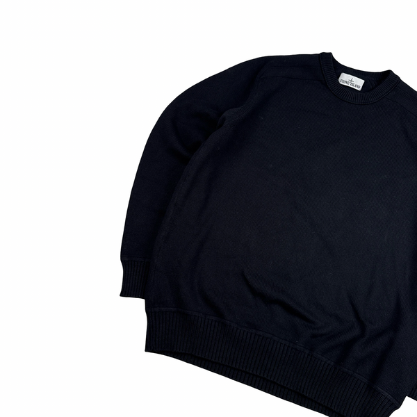 Stone Island 2022 Black Knitted Crewneck Jumper - XL