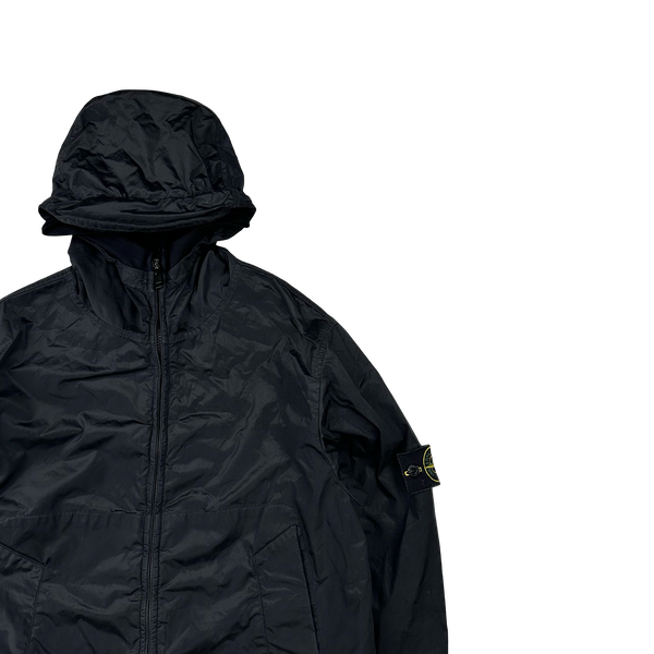 Stone Island 2005 Black Velvet Lined Shimmer Jacket - Medium