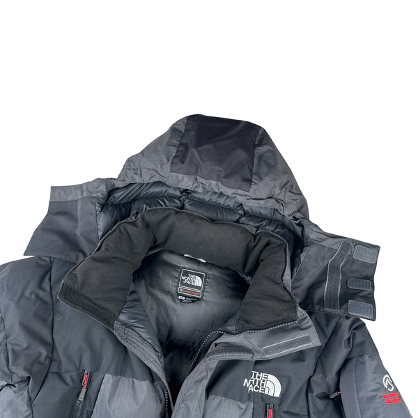 North Face Black/Grey Summit Series Vostok Antarctica Down Hooded Long Puffer Jacket - Small
