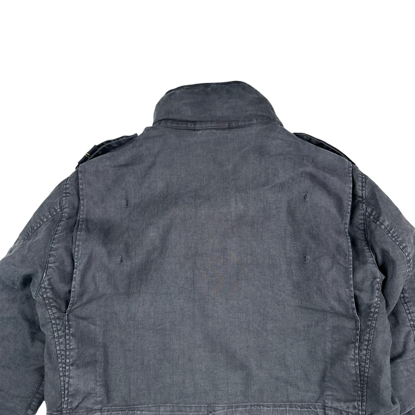 Stone Island 2012 Navy Lino Flax Multi Pocket Lined Zipped Jacket - Large