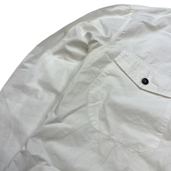 Stone Island White Thick Brushed Cotton Overshirt - XXL