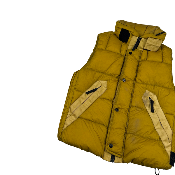 Stone Island 2010 Yellow Opaque Nylon Tela Down Gilet - Small