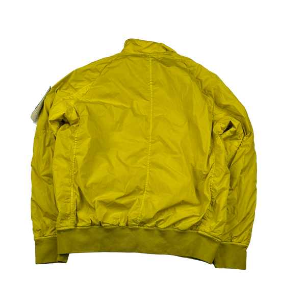 Stone Island 2019 Yellow Garment Dyed Crinkle Reps NY Cotton Lined Jacket - XL