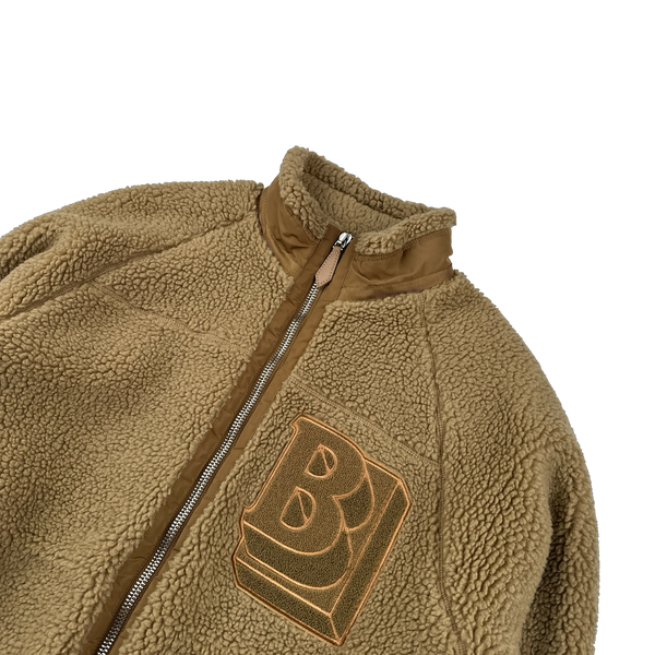 Burberry Emblem Teddy Fleece Zipped Jumper - Small