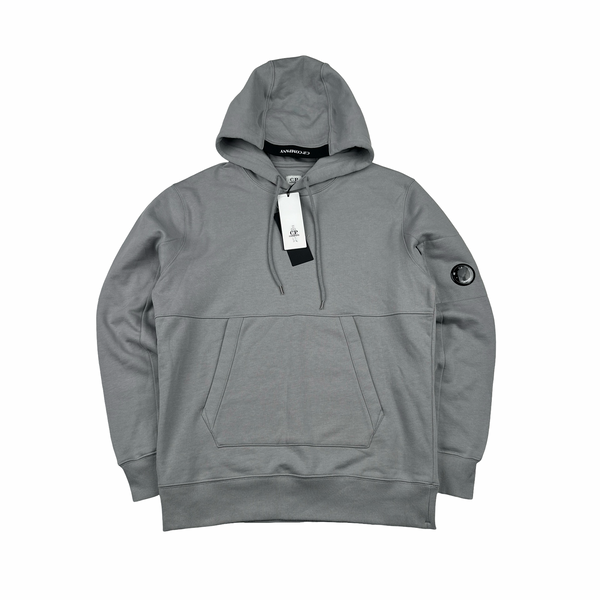 CP Company Grey Cotton Lens Viewer Pullover Hoodie - Large