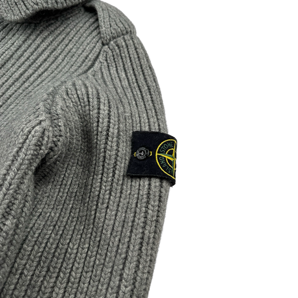 Stone Island 2008 Wool Grey Buttoned Cardigan Jumper - XL