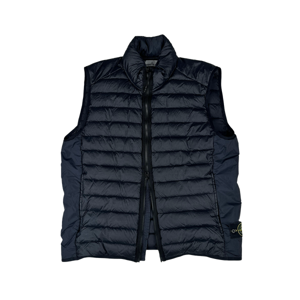 Stone Island Navy Loom Woven Down Chambers Nylon-TC Gilet - XXL