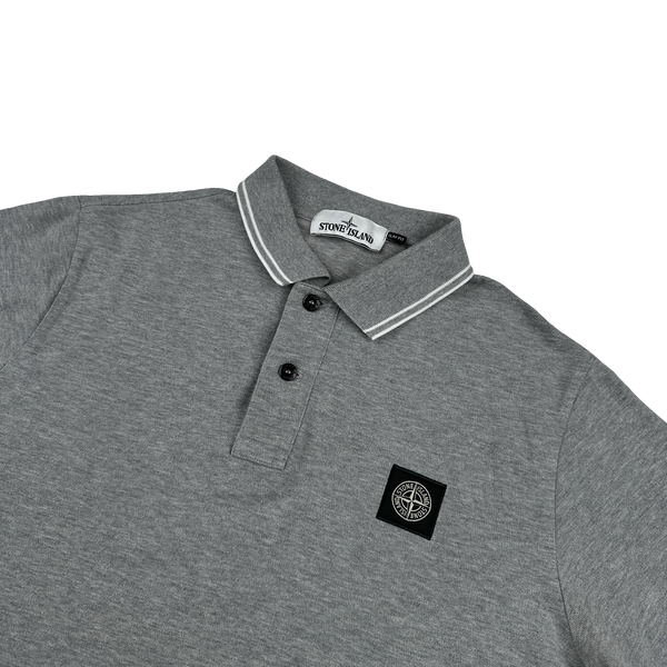 Stone Island Grey Short Sleeve Polo Shirt - Medium