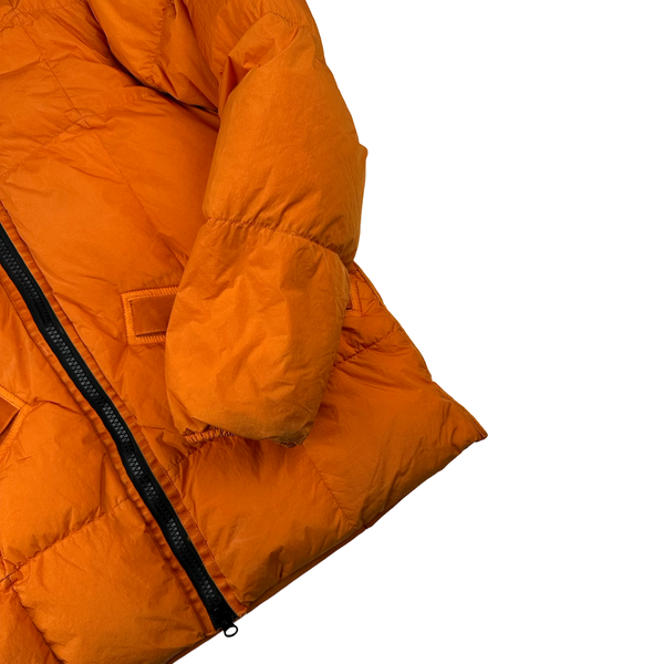 Stone Island 2019 Orange Down Garment Dyed Crinkle Reps Puffer Jacket - Medium