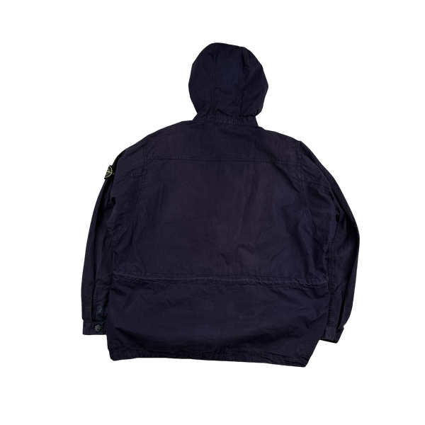 Stone Island 2017 Purple Hooded Cotton Zipped Overshirt Smock - XL