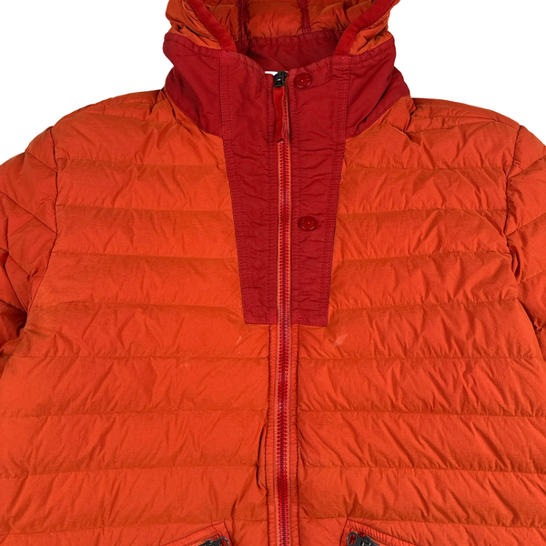 Stone Island 2019 Red Loom Woven Down Chambers Stretch Nylon TC Jacket - Medium