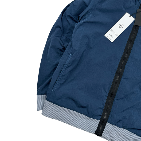 Stone Island 2024 Baby Blue/Navy Reversible Zip Up Hoodie Jacket - Large