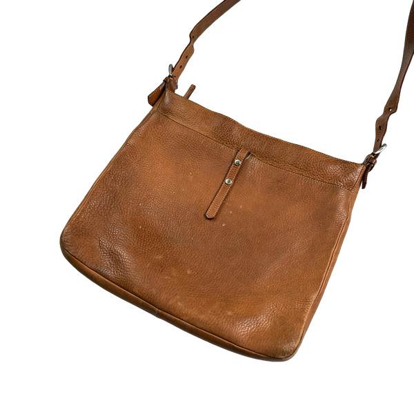 Prada Cow Hide Leather Emblem Spellout Satchel Bag