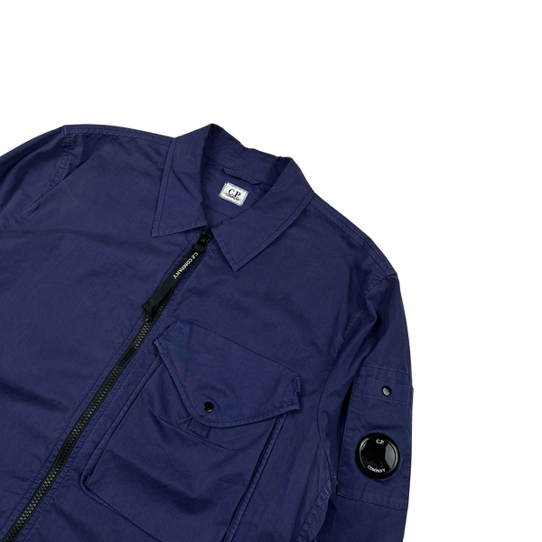 CP Company Navy Blue Cotton Lens Viewer Overshirt - Large