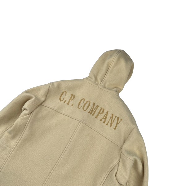CP Company Tan Wool Spellout Watch Viewer Duffle Jacket - Medium, Large, XL