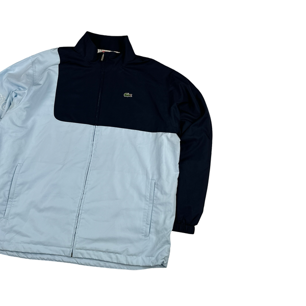 Supreme X Lacoste Baby Blue Colour Block Spellout Tracksuit Set - XL