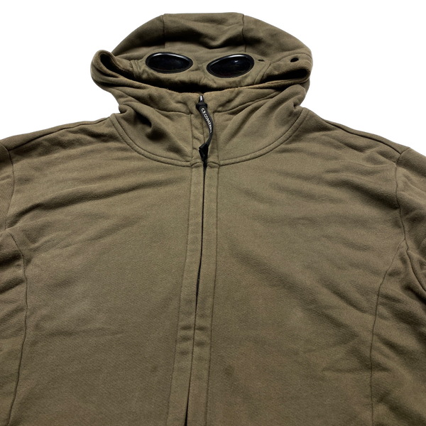 CP Company Khaki Cotton Goggle Hoodie - XL