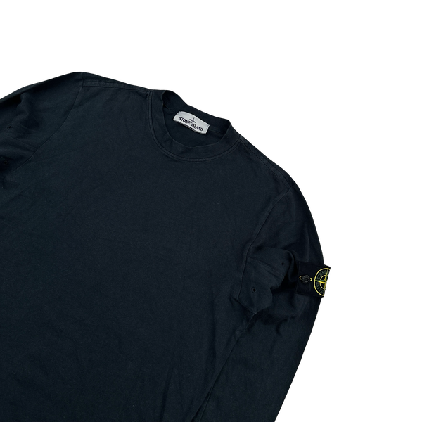 Stone Island 2016 Black Longsleeve Cotton Top - Small