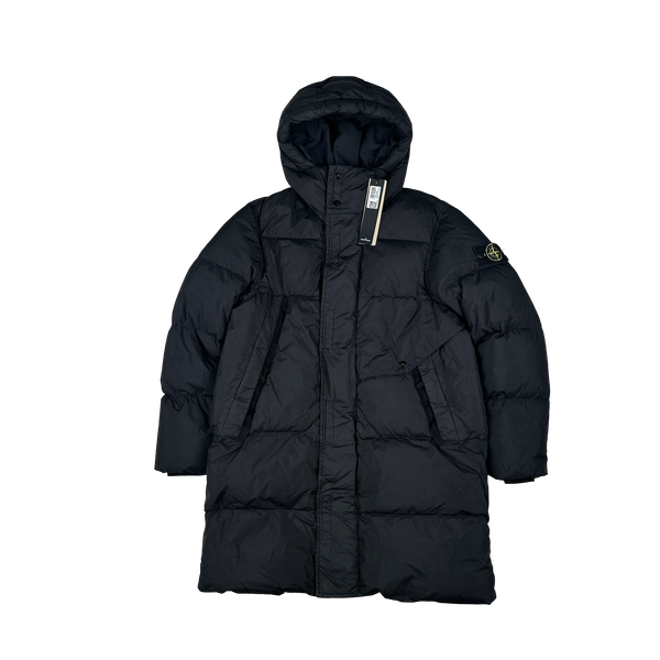 Stone Island 2023 Black Garment Dyed Crinkle Reps Down Puffer - Small