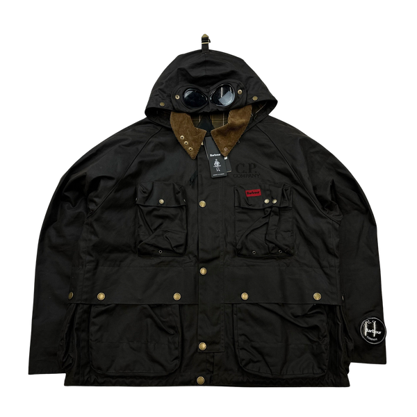 CP Company x Barbour Brown Multi Pocket 500 Mille Waxed Jacket - Large, XL & XXL