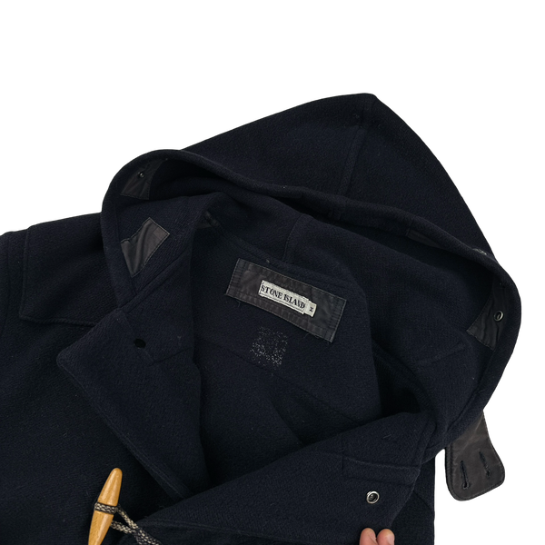 Stone Island 1988 Blue Montgomery Wool Duffle Coat - Medium