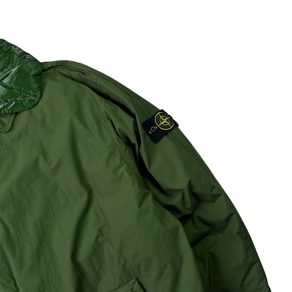 Stone Island 2022 Green Naslan Light Watro Down TC Long Jacket - XL
