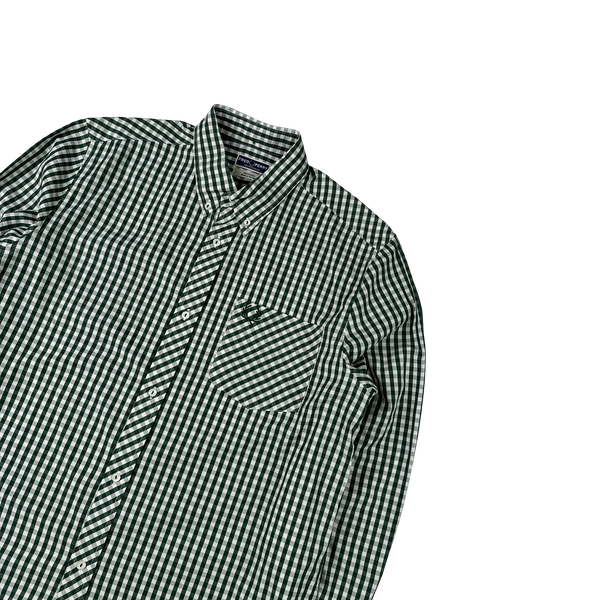 Fred Perry Green Gingham Buttoned Shirt - Large