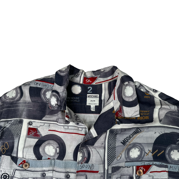 Moschino Boom Box Monogram Buttoned Short Sleeve Shirt - Large