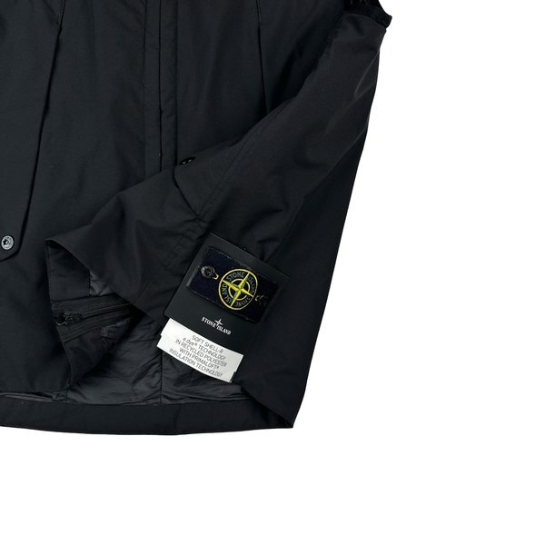 Stone Island 2024 Black Soft Shell R Nylon Primaloft Gilet Jacket - Large
