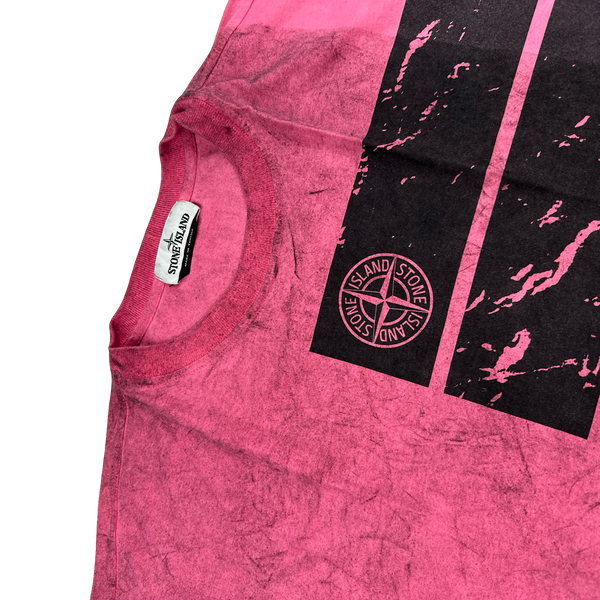 Stone Island 2020 Pink Dust Coloured Printed Graphic T Shirt - XL