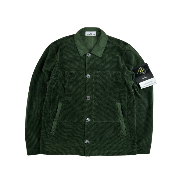 Stone Island 2023 Emerald Green Corduroy 400 Cotton Lined Jacket - Medium