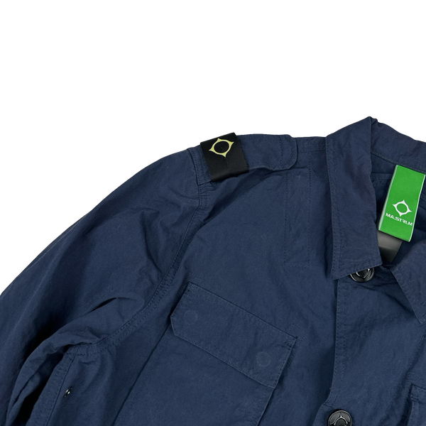 Ma Strum Navy Multipocket Buttoned Overshirt - Small
