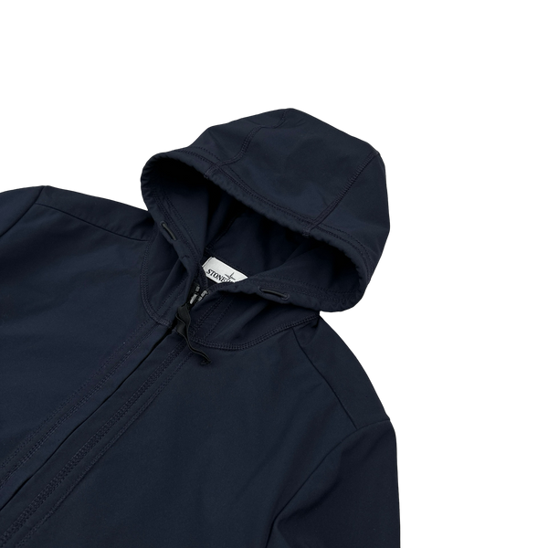 Stone Island 2016 Navy Light Soft Shell R Hooded Jacket - Small