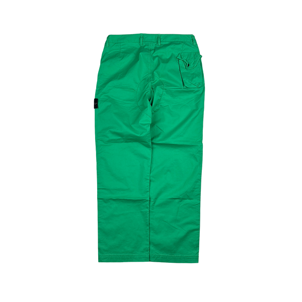 Stone Island 2021 Green Regular Fit Cotton Cargo Trousers - 32"