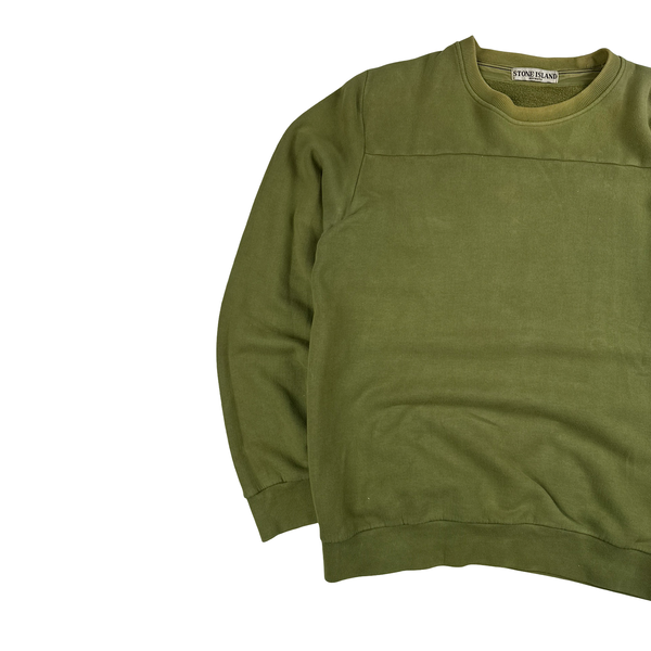 Stone Island 2010 Sage Green Sun Faded Crewneck Cotton Jumper - Large