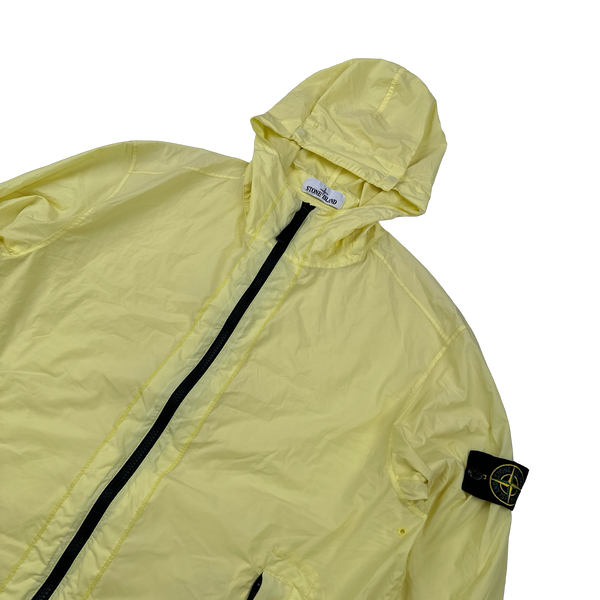 Stone Island 2020 Yellow Skin Touch Nylon Hooded Jacket - Large