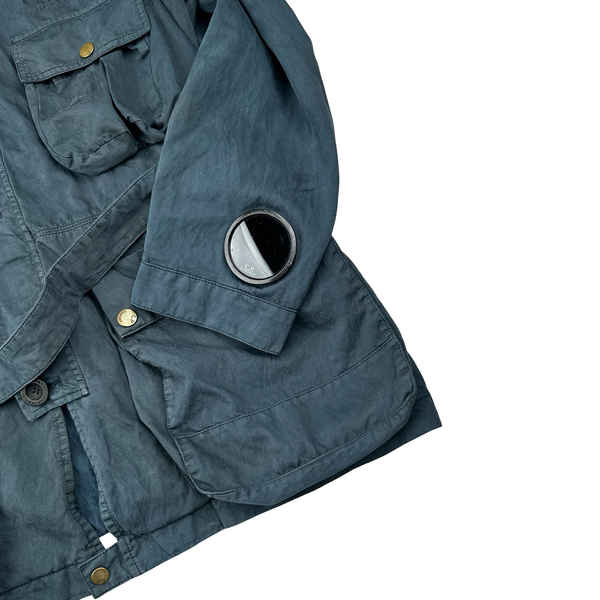 CP Company Vintage Blue Cotton Belted Mille Miglia Jacket - Large