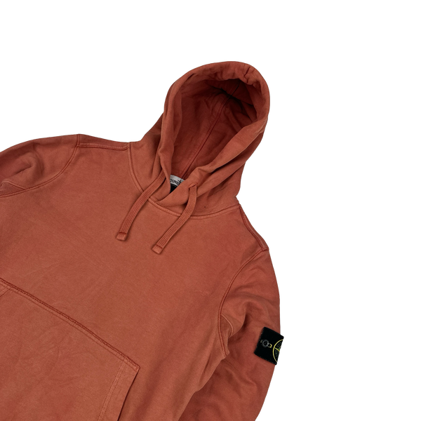 Stone Island Terracotta Cotton Pullover Hoodie - Small