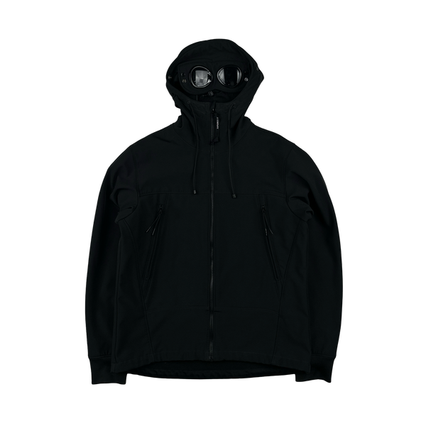CP Company Black Fleece Lined Soft Shell Goggle Jacket - XL