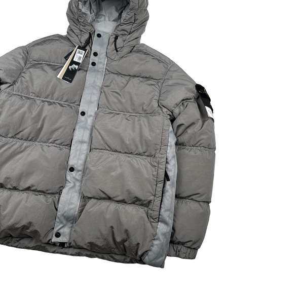 Stone Island 2024 Nylon Metal Down TC Silver Hooded Jacket - XL