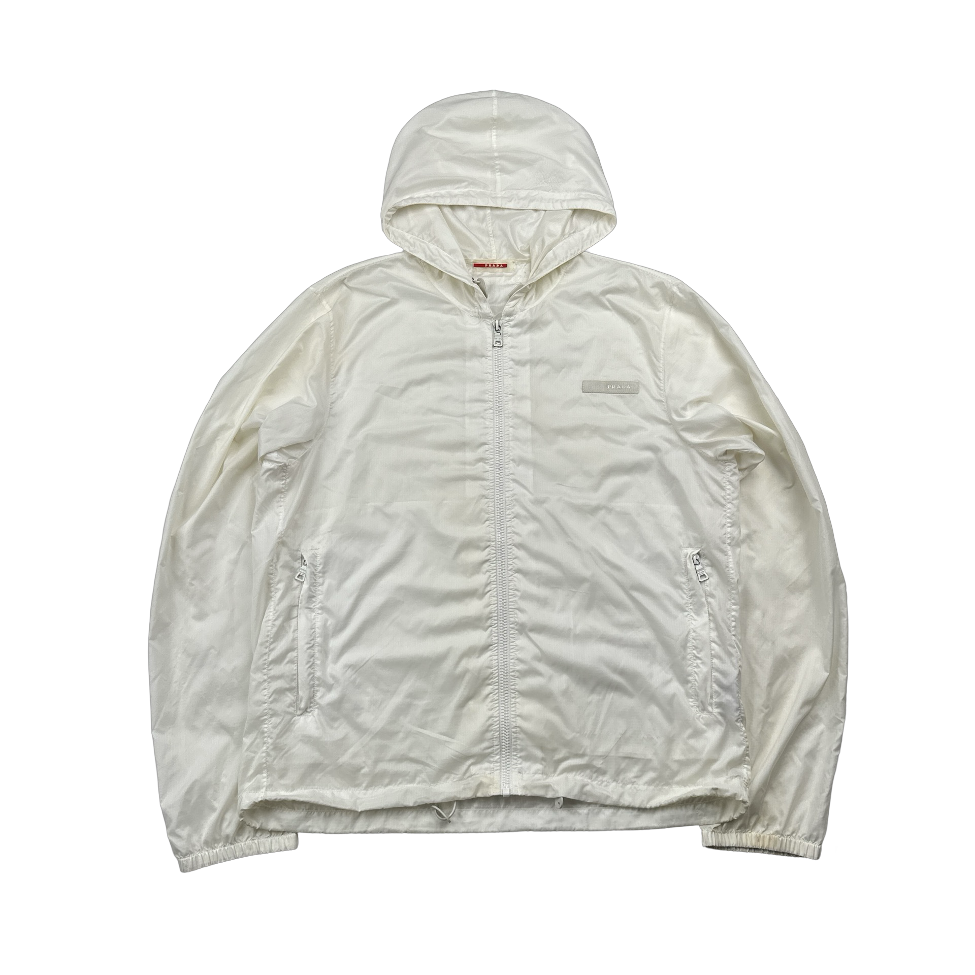 Prada White Nylon Ripstop Lightweight Jacket XL Mat s Island