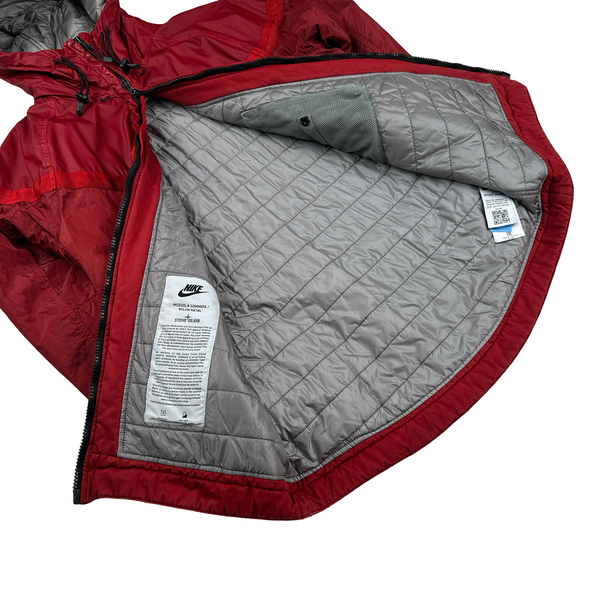 Stone Island x Nike Red Mussola Gommata Nylon Metal Jacket - Medium