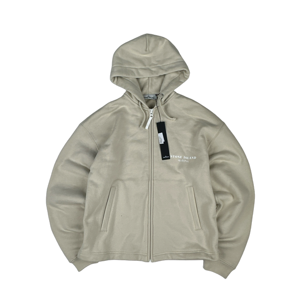 Stone Island 2023 Beige Cotton Heavyweight Marina Hoodie - Small