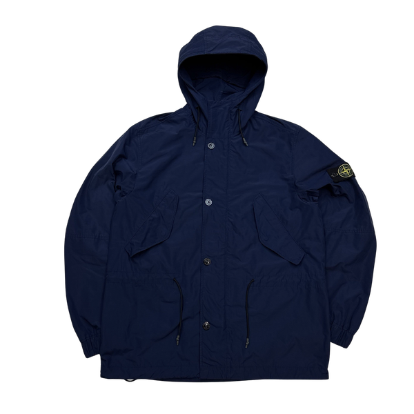 Stone Island 2018 Navy Blue Micro Reps Parka Jacket - Medium