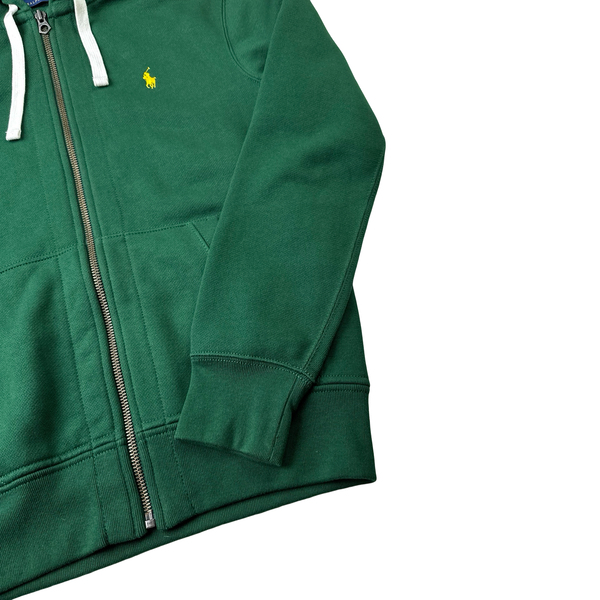 Ralph Lauren Green Thick Cotton Zipped Hoodie - Small