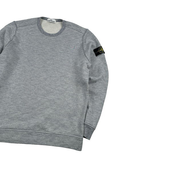 Stone Island Grey Cotton Crewneck Jumper - Medium